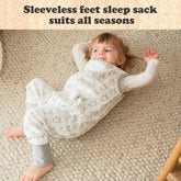 Baby Sleep Sack, 0.5 TOG Sleep Sack Baby Wearable Blanket, Toddler Baby Sleep Sack with Feet, Sleeveless Breathable Sleep Sacks for Baby Girls