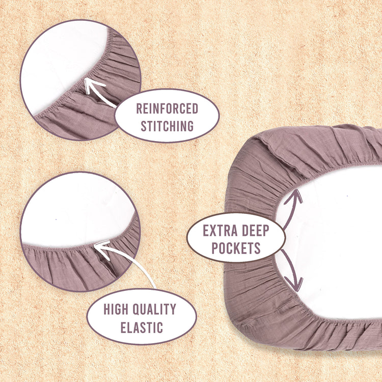 Bublo Baby Muslin Bassinet Sheet Set for Boy & Girl – 3 Pack Organic Cotton Universal Fitted Sheets (32×16×4 / 33×20×4 in)