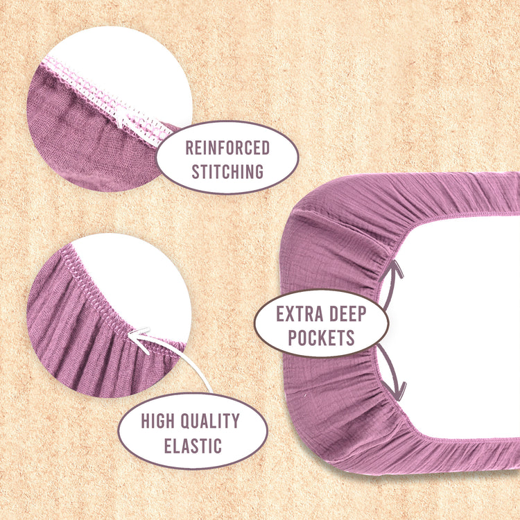 Bublo Baby Muslin Bassinet Sheet Set for Boy & Girl – 3 Pack Organic Cotton Universal Fitted Sheets (32×16×4 / 33×20×4 in)