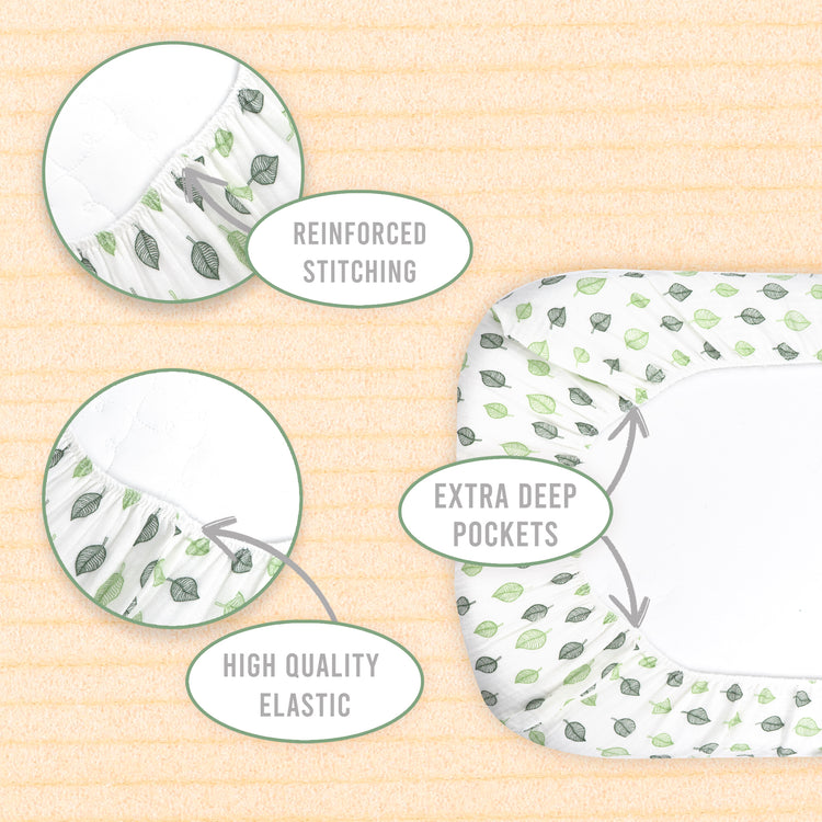 Bublo Baby Muslin Bassinet Sheet Set for Boy & Girl – 3 Pack Organic Cotton Universal Fitted Sheets (32×16×4 / 33×20×4 in)