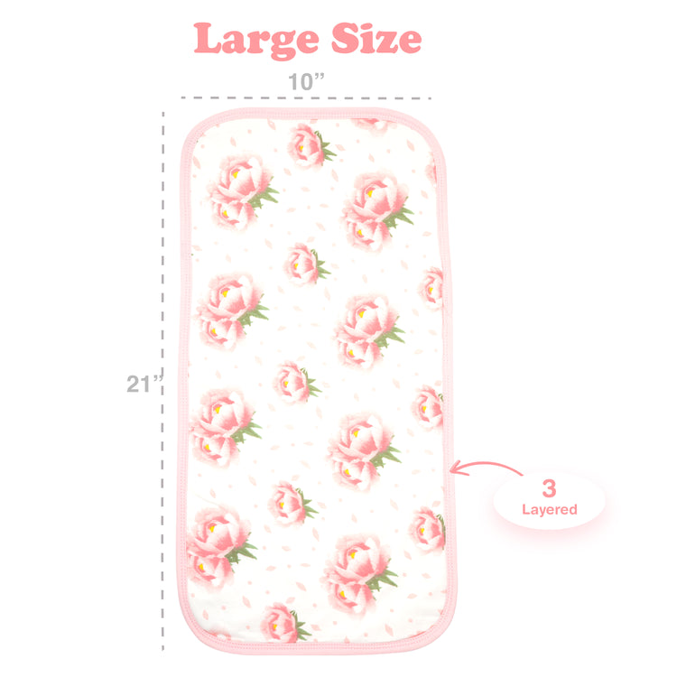 Baby Burp Cloths - 7 Pack Triple Layered - Top and Bottom 100% Cotton and Middle Layer 100% Polyester Fleece - Absorbent Burping Cloth Extra Absorbent Baby Burp Cloth Extra Soft for Girls