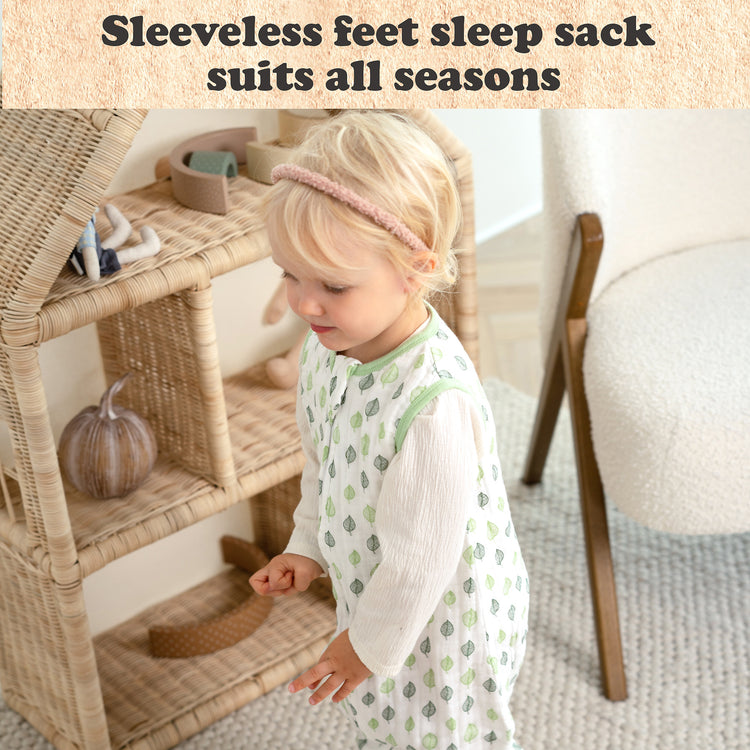 Toddler Sleep Sack for 3T-4T, Baby Wearable Blanket, Toddler Baby Sleep Sack with Feet, Sleeveless Breathable Sleep Sacks for Baby Girls