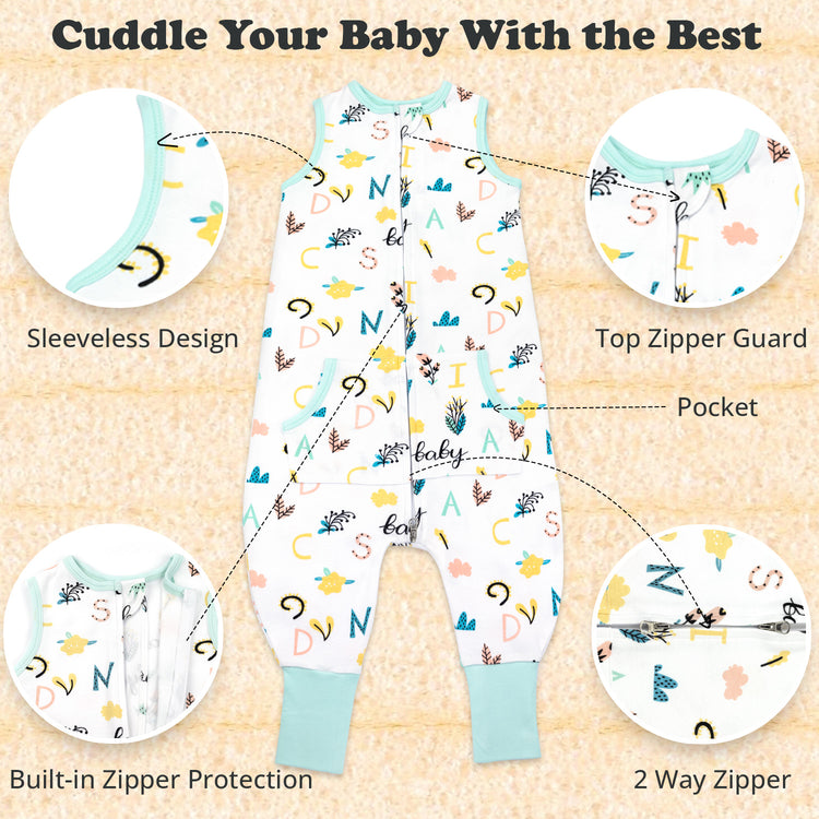 Toddler Sleep Sack for 2t-3t, Baby Wearable Blanket, Toddler Baby Sleep Sack with Feet, Sleeveless Breathable Sleep Sacks for Baby Girls