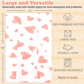 Baby Burp Cloths for Boys and Girls - 3 Pack Large 100% Cotton Double Layered Extra Absorbent Burp Rags, Floal Rose