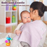 Baby Burp Cloths for Boys and Girls - 7 Pack Large 100% Cotton Double Layered Extra Absorbent Burp Rags, Lavender