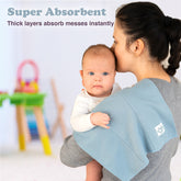 Baby Burp Cloths for Boys and Girls - 7 Pack Large 100% Cotton Double Layered Extra Absorbent Burp Rags, Grey-Green