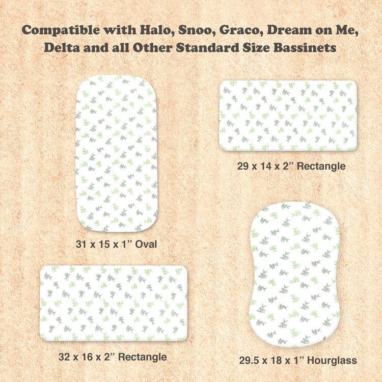 Bublo Baby Muslin Bassinet Sheet Set for Boy & Girl – 3 Pack Organic Cotton Universal Fitted Sheets (32×16×4 / 33×20×4 in)