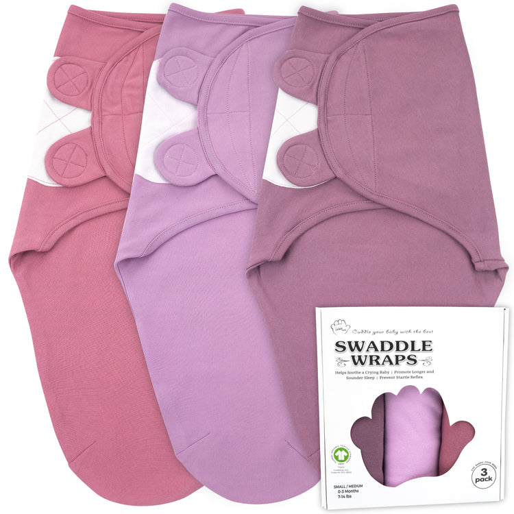 Baby Swaddle Blanket Boy Girl, 100% Organic Cotton, 3 Pack Large Size Newborn Swaddles 0-3 Month, Infant Adjustable Swaddling Sleep Sack