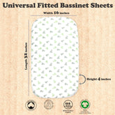 Baby Bassinet Sheet Set for Boy and Girl, 2 Pack Organic Cotton Universal Fitted Bedding Cover for Oval, Hourglass & Rectangle Bassinet Mattress, Fitted Sheets Size 32 x 16 x 4 Inches