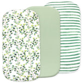 Baby Bassinet Sheet Set for Boy and Girl, 3 Pack Organic Cotton Universal Fitted Bedding Cover for Oval, Hourglass & Rectangle Bassinet Mattress, Fitted Sheets Size 32 x 16 x 4 Inches