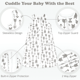 Baby Wearable Blanket 2.5 TOG, Cotton Sleep Sacks for 12-18 Months, 1 Pack Unisex Sleeping Bag Sack, Small Size, 2-Way Zipper Swaddle Transition Sleep Sack