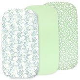 Bublo Baby 3-Set Bassinet Fitted Sheets / Bedside Bassinet Sheets – Organic Cotton (32×16×4 / 33×20×4 in)