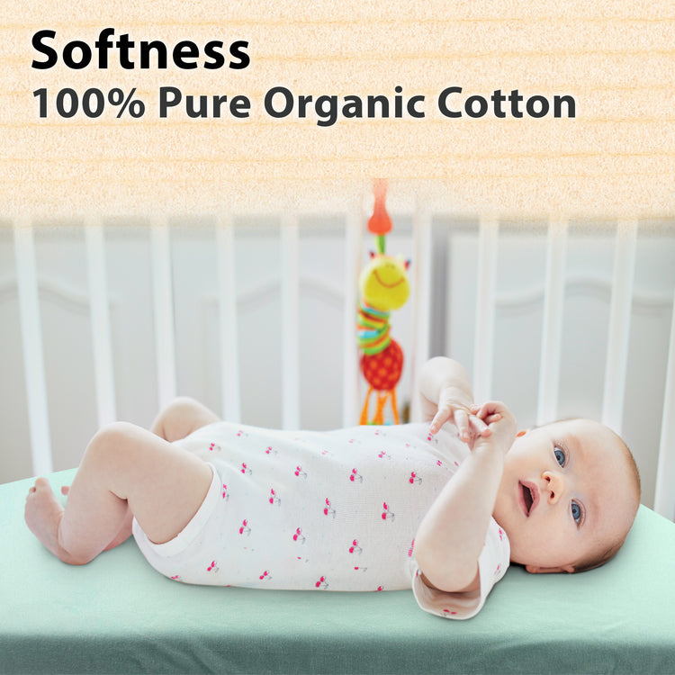 3 Pack Bedside Sleeper Bassinet Fitted Sheets, Organic Cotton, 33x20x4 Inches, Compatible with Pads Size Between 17-21 in Width, 29-33 in Length, and 1.5-4 in Thick