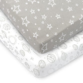Pack and Play Fitted Sheet, Portable Pack N Plays Mini Crib Sheets, 2 Pack Play Sheets, 100% Jersey Cotton Playard Sheets