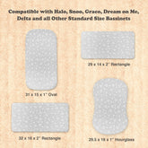 Baby Bassinet Sheet Set for Boy and Girl, 2 Pack Organic Cotton Universal Fitted Bedding Cover for Oval, Hourglass & Rectangle Bassinet Mattress, Fitted Sheets Size 32 x 16 x 4 Inches