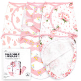 Bublo Baby Swaddle Blanket Boy Girl, 3 Pack Large Size Newborn Swaddles 0-3 Month, Infant Zipper Swaddling Sleep Sack, Pink