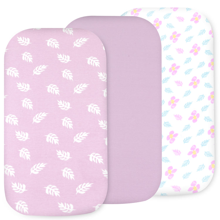 Bublo Baby 3-Set Bassinet Fitted Sheets / Bedside Bassinet Sheets – Organic Cotton (32×16×4 / 33×20×4 in)