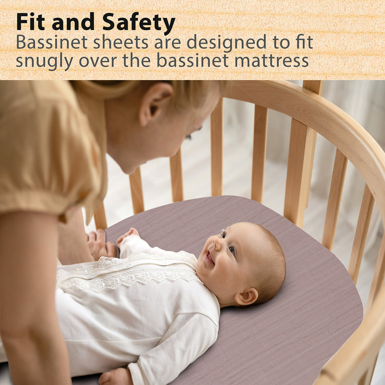 Bublo Baby Muslin Bassinet Sheet Set for Boy & Girl – 3 Pack Organic Cotton Universal Fitted Sheets (32×16×4 / 33×20×4 in)