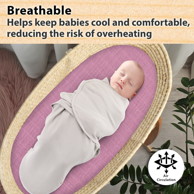 Bublo Baby Muslin Bassinet Sheet Set for Boy & Girl – 3 Pack Organic Cotton Universal Fitted Sheets (32×16×4 / 33×20×4 in)