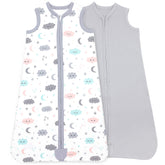 Bublo Baby Baby Wearable Blanket, Cotton Sleep Sacks for 6-12 Months, 2 Pack Girls Sleeping Bag Sack, 2-Way Zipper, 0.5 Tog Breathable Cotton, Pink