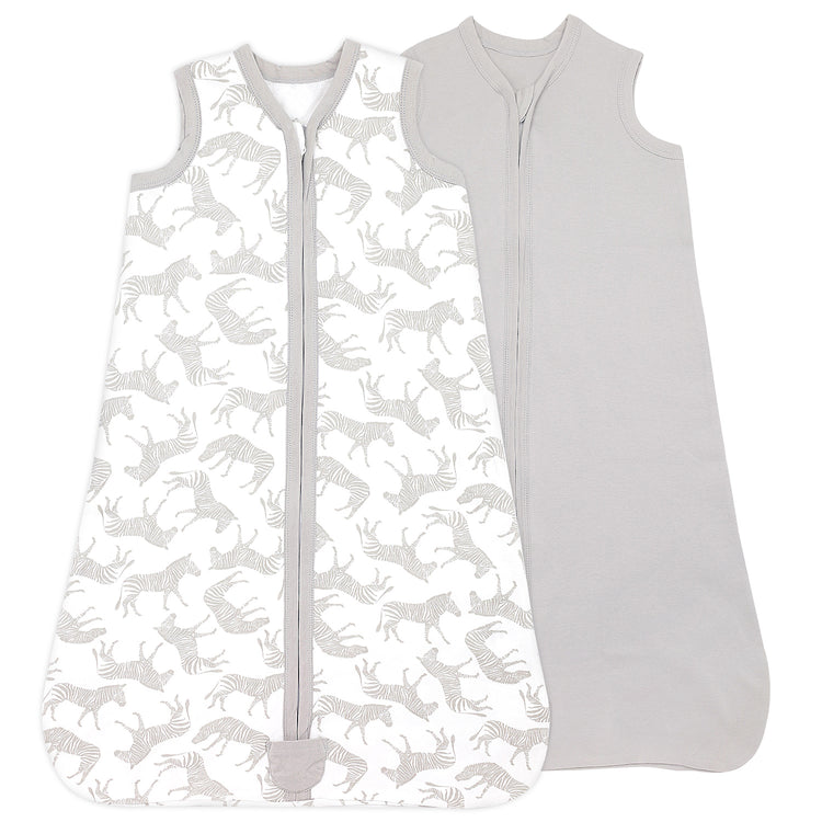 Baby Baby Wearable Blanket, Cotton Sleep Sacks for 6-12 Months, 2 Pack Unisex Sleeping Bag Sack, Medium Size, 2-Way Zipper, 0.5 Tog Breathable Cotton