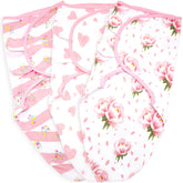 Bublo Baby Swaddle Blanket Boy Girl, 3 Pack Large Size Newborn Swaddles 3-6 Month, Infant Adjustable Swaddling Sleep Sack, Floral