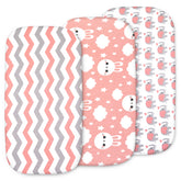 Bublo Baby Bassinet Sheet Set for Boy and Girl, 3 Pack, Universal Fitted for Oval, Hourglass & Rectangle Bassinet Mattress, Fitted Sheets Size 32 x 16 x 4 Inches