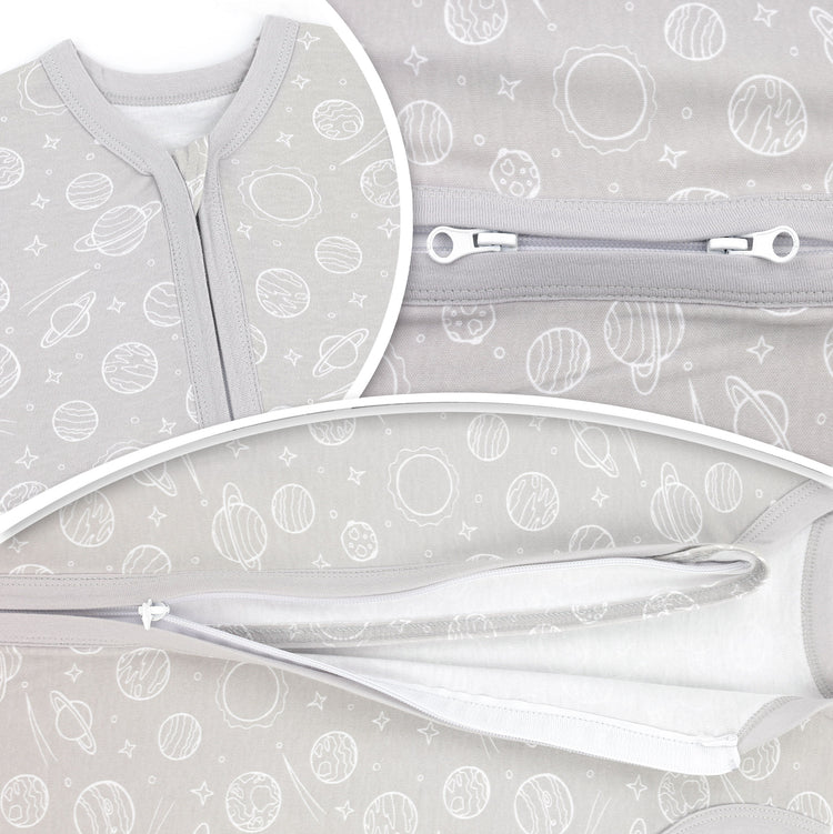 Bublo Baby Wearable Blanket, Cotton Sleep Sacks for 12-18 Months, 2 Pack Unisex Sleeping Bag Sack, 2-Way Zipper, 0.5 Tog Breathable Cotton