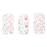 Bublo Baby Bassinet Sheet Set for Boy and Girl, 2 Pack, Universal Fitted for Oval, Hourglass & Rectangle Bassinet Mattress, Fitted Sheets Size 32 x 16 x 4 Inches, Floral