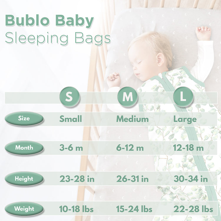 Bublo Baby Baby Wearable Blanket, Cotton Sleep Sacks for 6-12 Months, 2 Pack Unisex Sleeping Bag Sack, Medium Size, 2-Way Zipper, 0.5 Tog Breathable Cotton