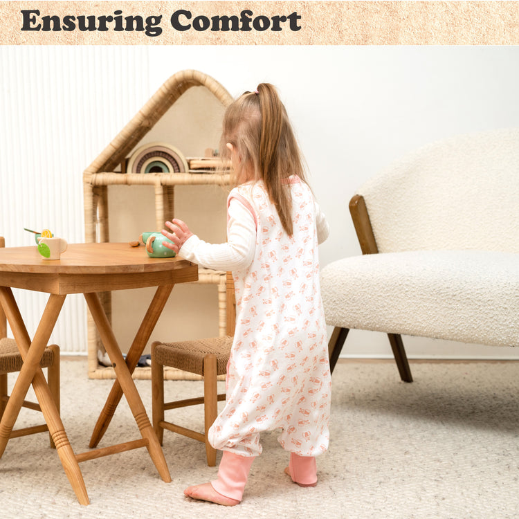 Baby Sleep Sack, 0.5 TOG Sleep Sack Baby Wearable Blanket, Toddler Baby Sleep Sack with Feet, Sleeveless Breathable Sleep Sacks for Baby Girls