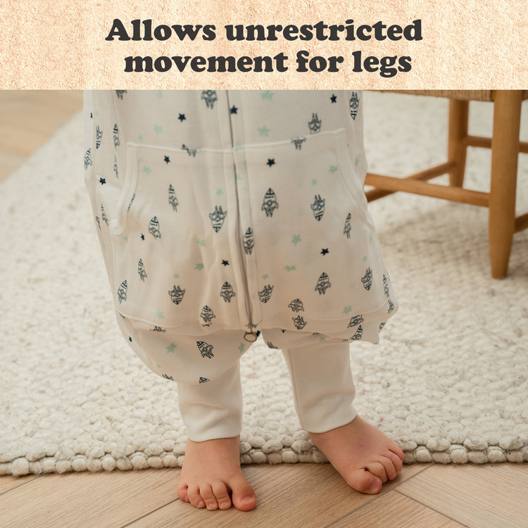 Baby Sleep Sack, 0.5 TOG Sleep Sack Baby Wearable Blanket, Toddler Baby Sleep Sack with Feet, Sleeveless Breathable Sleep Sacks for Baby Girls