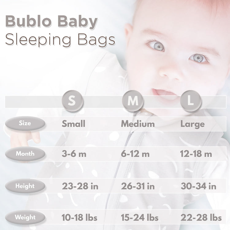Bublo Baby Wearable Blanket, Cotton Sleep Sacks for 3-6 Months, 2 Pack Unisex Sleeping Bag Sack, Small Size, 2-Way Zipper, 0.5 Tog Breathable Cotton