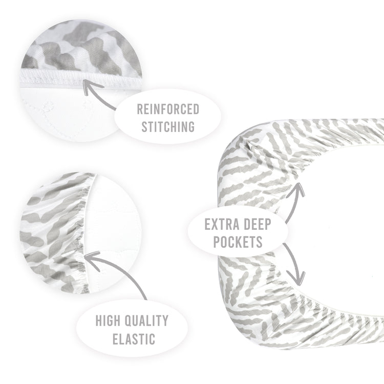 Bassinet sheet , 5 pack grey