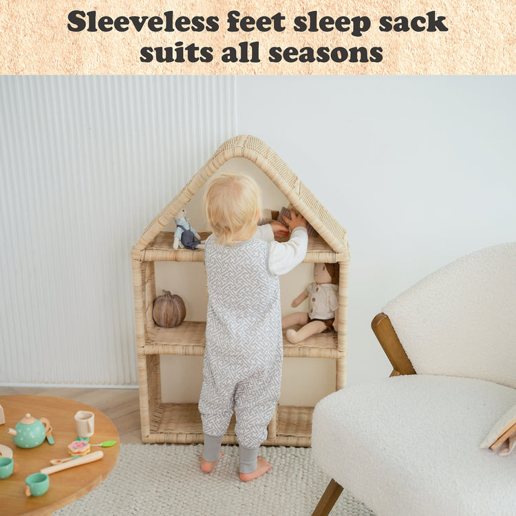 Toddler Sleep Sack for 3T-4T, Baby Wearable Blanket, Toddler Baby Sleep Sack with Feet, Sleeveless Breathable Sleep Sacks for Baby Girls