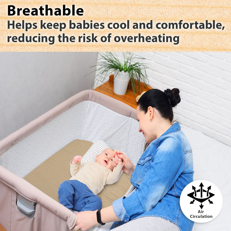 Bublo Baby Muslin Bassinet Sheet Set for Boy & Girl – 3 Pack Organic Cotton Universal Fitted Sheets (32×16×4 / 33×20×4 in)