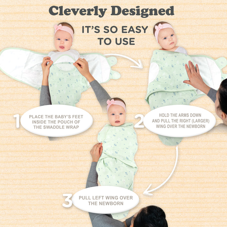 Bublo Baby Organic Cotton Swaddle for Newborns (0–3 Months) – Soft Velcro Swaddle Sack for Baby Boys & Girls