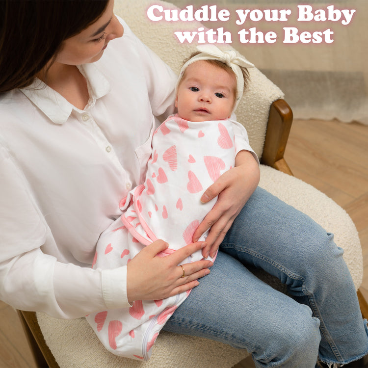 Bublo Baby Swaddle Blanket Boy Girl, 3 Pack Large Size Newborn Swaddles 0-3 Month, Infant Zipper Swaddling Sleep Sack, Pink