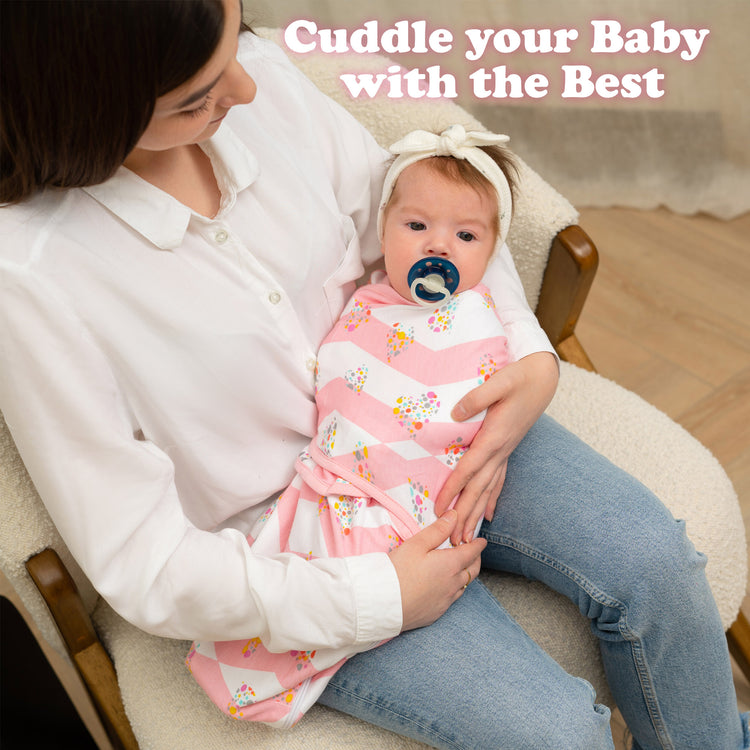 Bublo Baby Swaddle Blanket Boy Girl, 3 Pack Large Size Newborn Swaddles 0-3 Month, Infant Zipper Swaddling Sleep Sack, Pink