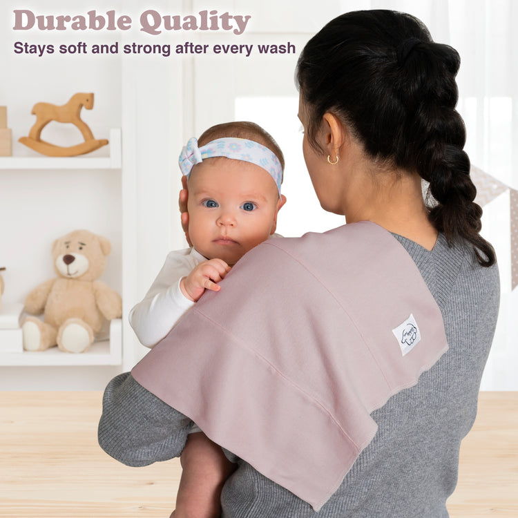 Baby Burp Cloths for Boys and Girls - 7 Pack Large 100% Cotton Double Layered Extra Absorbent Burp Rags, Lavender