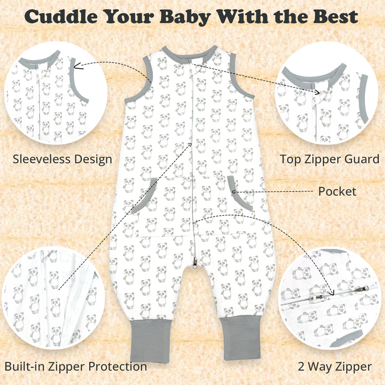 Baby Sleep Sack, 0.5 TOG Sleep Sack Baby Wearable Blanket, Toddler Baby Sleep Sack with Feet, Sleeveless Breathable Sleep Sacks for Baby Girls
