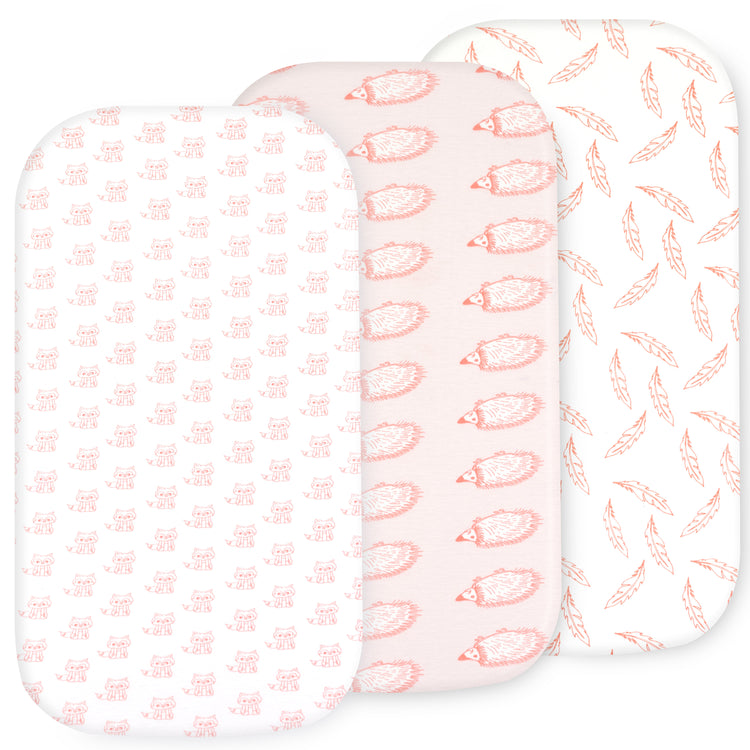 Bublo Baby 3-Set Bassinet Fitted Sheets / Bedside Bassinet Sheets – Organic Cotton (32×16×4 / 33×20×4 in)