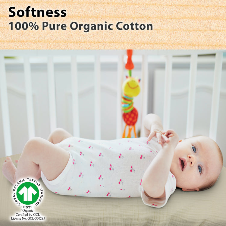 Baby Muslin Bassinet Sheet Set for Boy and Girl, 3 Pack Organic Cotton Universal Fitted Bedding Cover for Oval, Hourglass & Rectangle Bassinet Mattress, Fitted Sheets Size 32 x 16 x 4 Inches