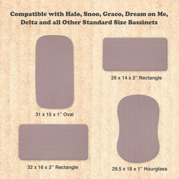 Bublo Baby Muslin Bassinet Sheet Set for Boy & Girl – 3 Pack Organic Cotton Universal Fitted Sheets (32×16×4 / 33×20×4 in)