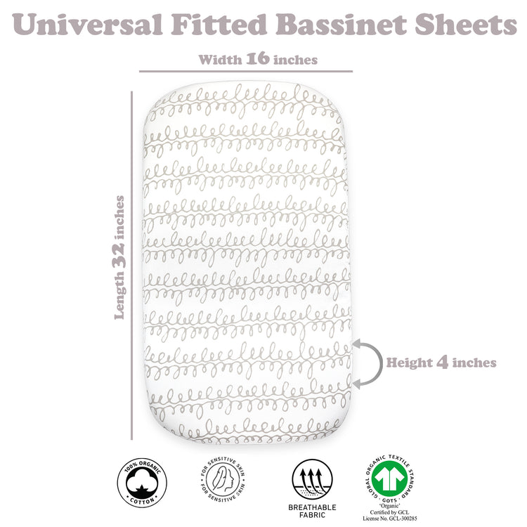 Bassinet sheet , 5 pack grey