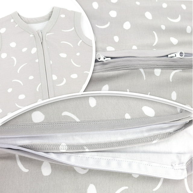 Bublo Baby Wearable Blanket, Cotton Sleep Sacks for 3-6 Months, 2 Pack Unisex Sleeping Bag Sack, Small Size, 2-Way Zipper, 0.5 Tog Breathable Cotton