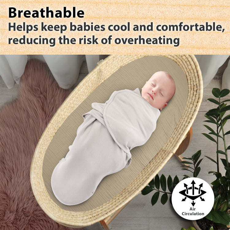 Baby Muslin Bassinet Sheet Set for Boy and Girl, 3 Pack Organic Cotton Universal Fitted Bedding Cover for Oval, Hourglass & Rectangle Bassinet Mattress, Fitted Sheets Size 32 x 16 x 4 Inches