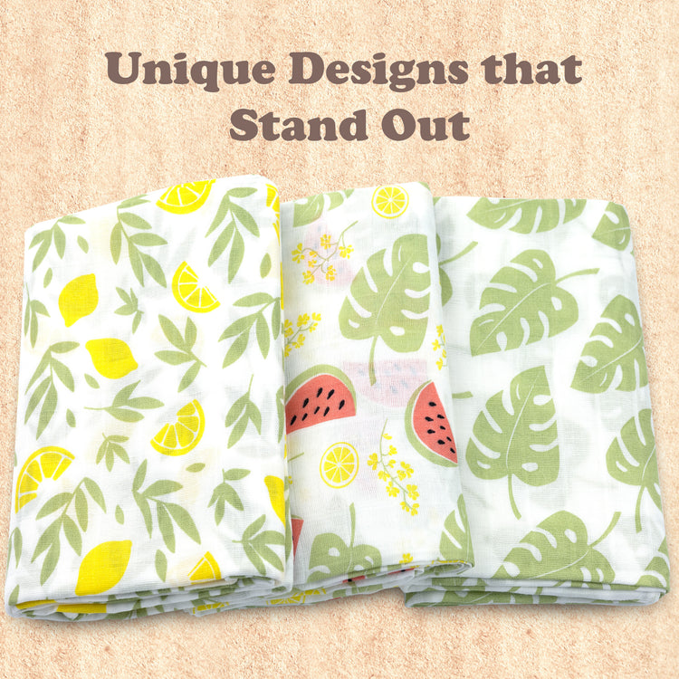 Muslin Swaddle Blankets for Newborn, 3 Pack Receiving Blanket, Muslin Blanket Swaddles Wrap for Boys Girls, Baby Essentials, 47x47 Inches Large Size, 100% Cotton