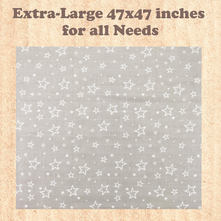 Muslin Swaddle Blankets for Newborn, 3 Pack Receiving Blanket, Muslin Blanket Swaddles Wrap for Boys Girls, Baby Essentials, 47x47 Inches Large Size, 100% Cotton