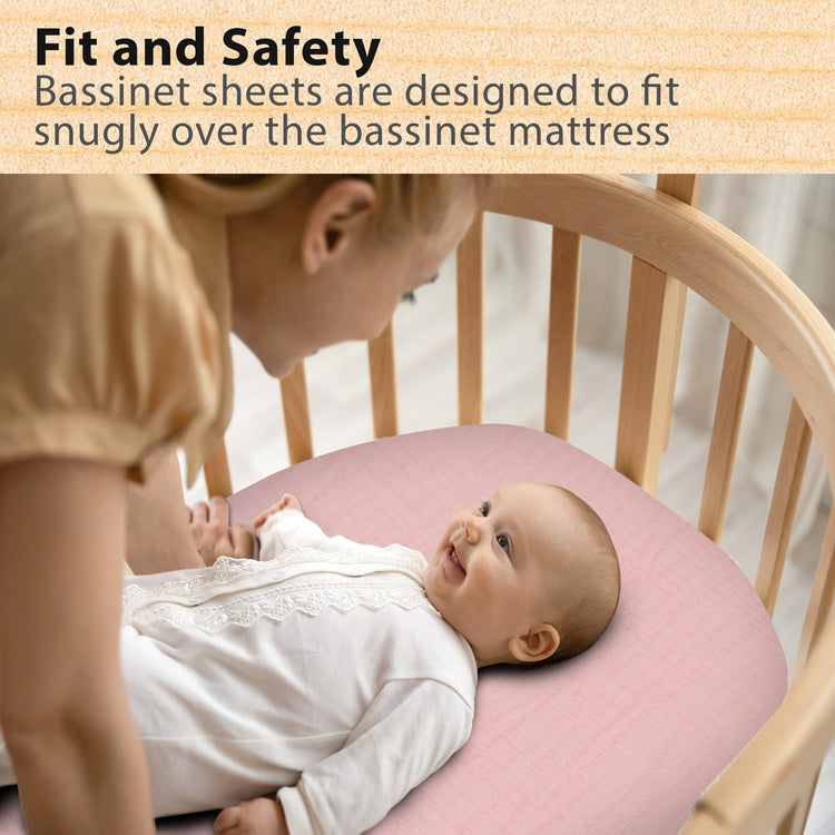 Bublo Baby Muslin Bassinet Sheet Set for Boy & Girl – 3 Pack Organic Cotton Universal Fitted Sheets (32×16×4 / 33×20×4 in)